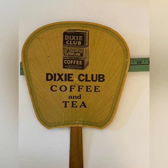 Dixie Club Coffee & Tea Vintage Advertising Hand Fan - Picture 5 of 7
